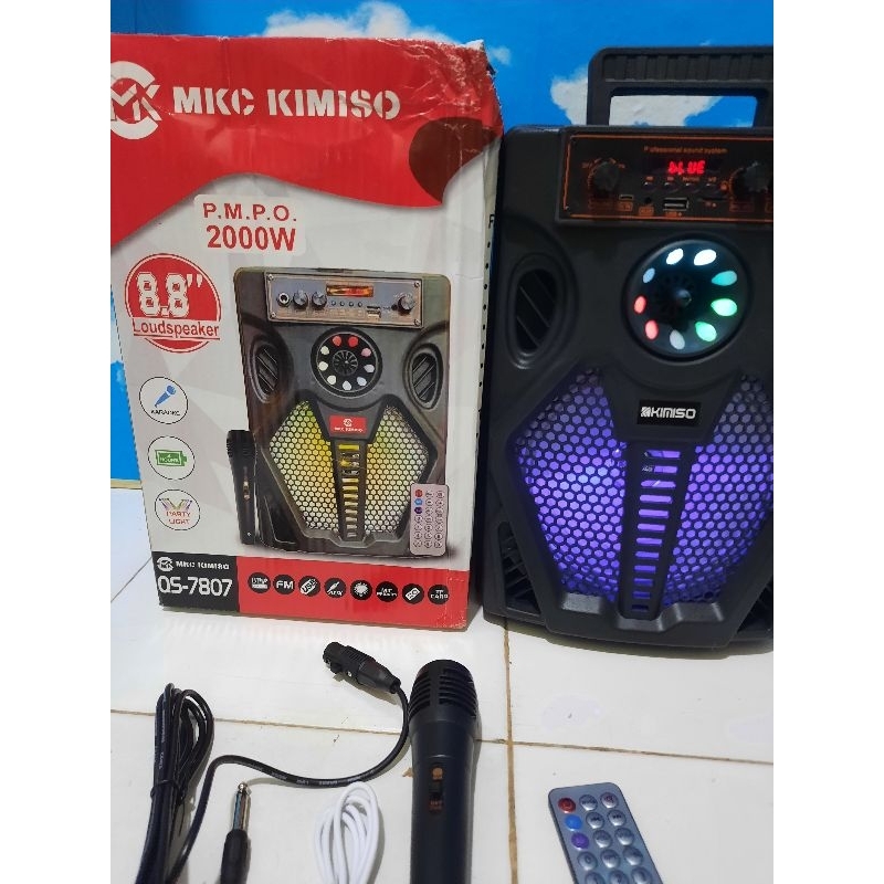 COD Speaker Bluetoth Karoke wireles 8'8 inch kimiso 7807 Super BASS