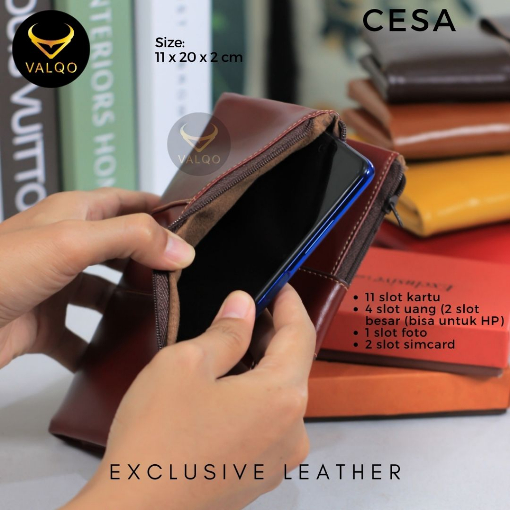 [VALQO] CESA Dompet Kulit Sapi Dompet Wanita Perempuan Dompet HP Dompet kartu