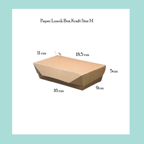 

Lunch box kotak makan dus kardus kemasan packaging paper box tempat makanan kraft coklat polos (50 pcs)
