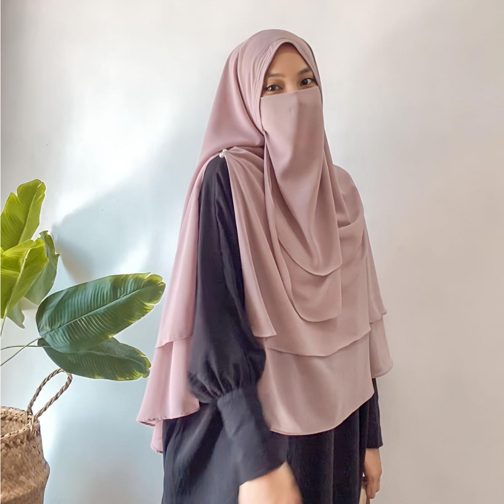 Khimar Non Pet Belah Yumna L/ Khimar Belah Ceruty