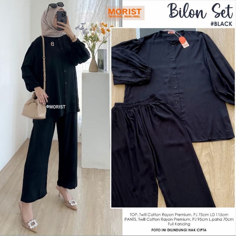 Set Setelan Wanita Rayon Polos Original Morist [Bilon Bolin Ceril Tipsa Lowis]