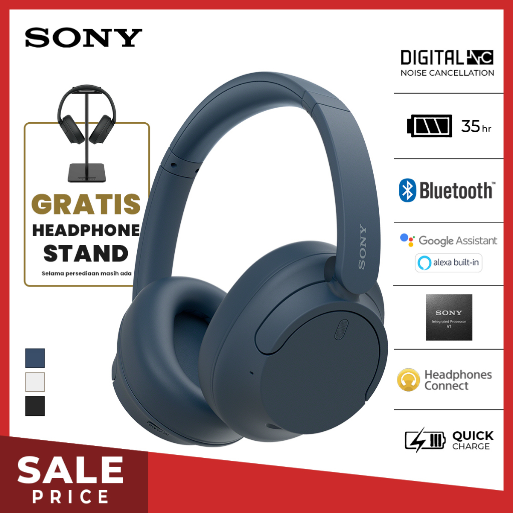 Sony Headphone Nirkabel WH-CH720N - Blue