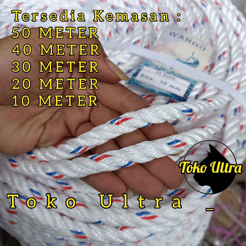 TALI 12MM ECERAN 50 METER / TAMBANG 12MM PPD / TALI KAPAL / TAMPAR 12MM / TALI JANGKAR / TAMBANG DEREK MOBIL / TALI KILOAN / TALI PPD 12MM