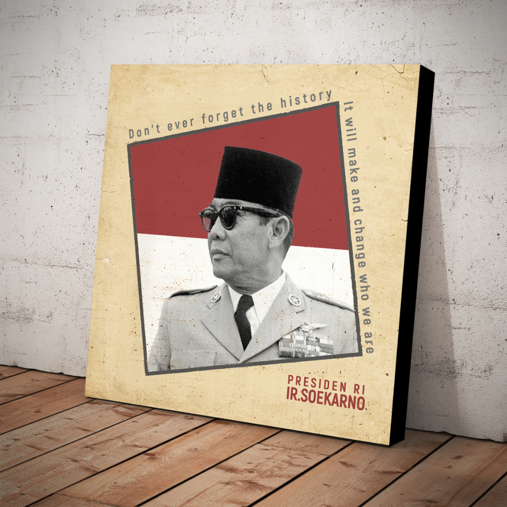 Poster Presiden Soekarno Hiasan dinding vintage minimalis
