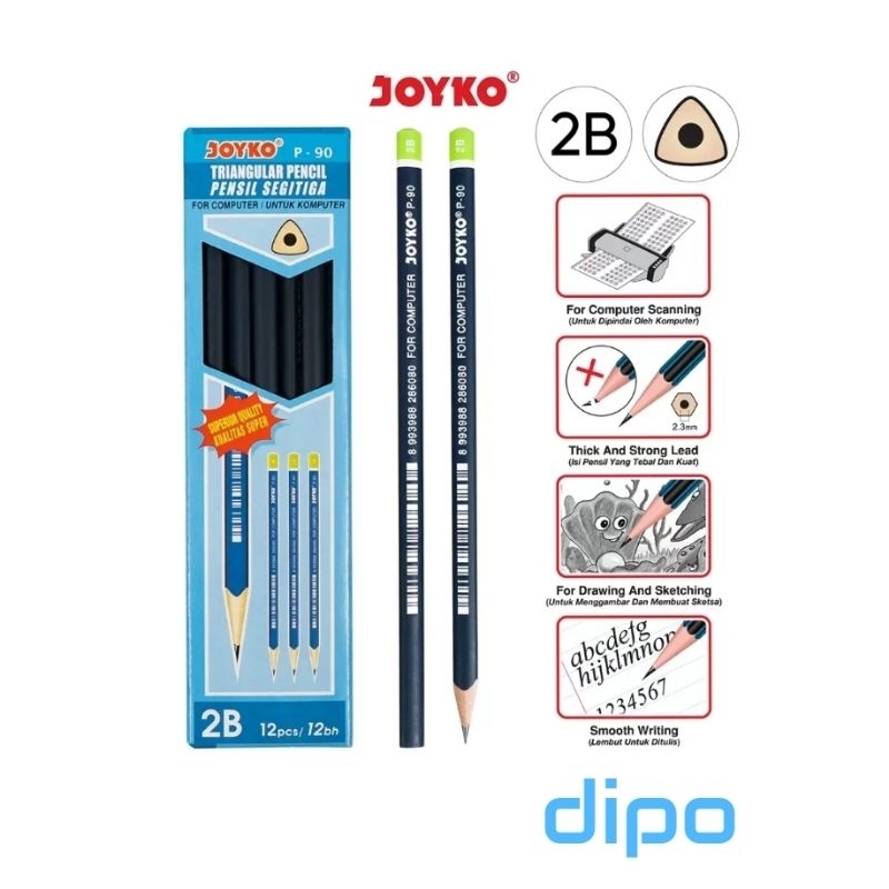 

(M32) Pensil 2B Segitiga P-90 Joyko Satuan