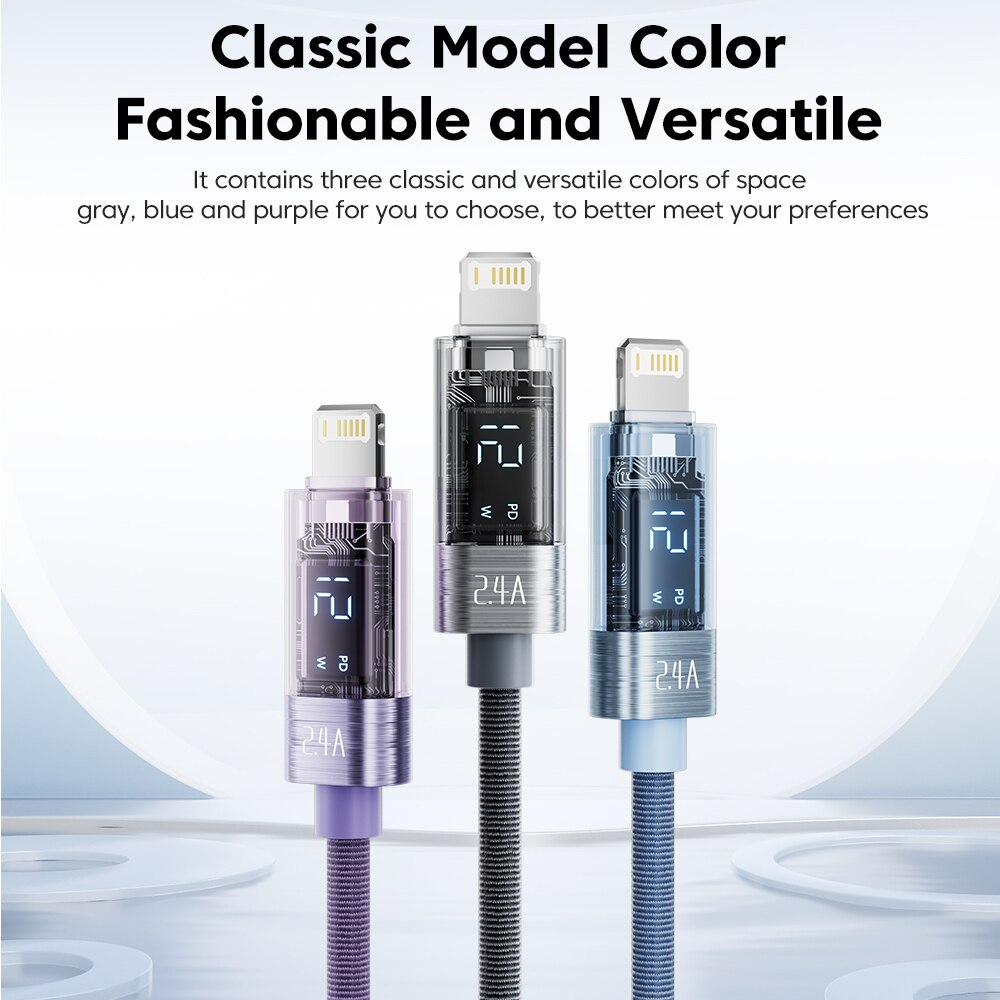 Toocki USB Cable Type C 20W PD Display Fast Charging Charger Data Cables for iPhone iPad