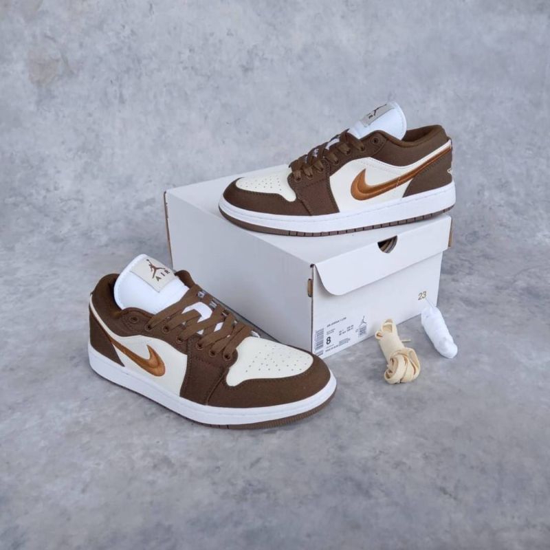 Air Jordan 1 Low Brown Canvas