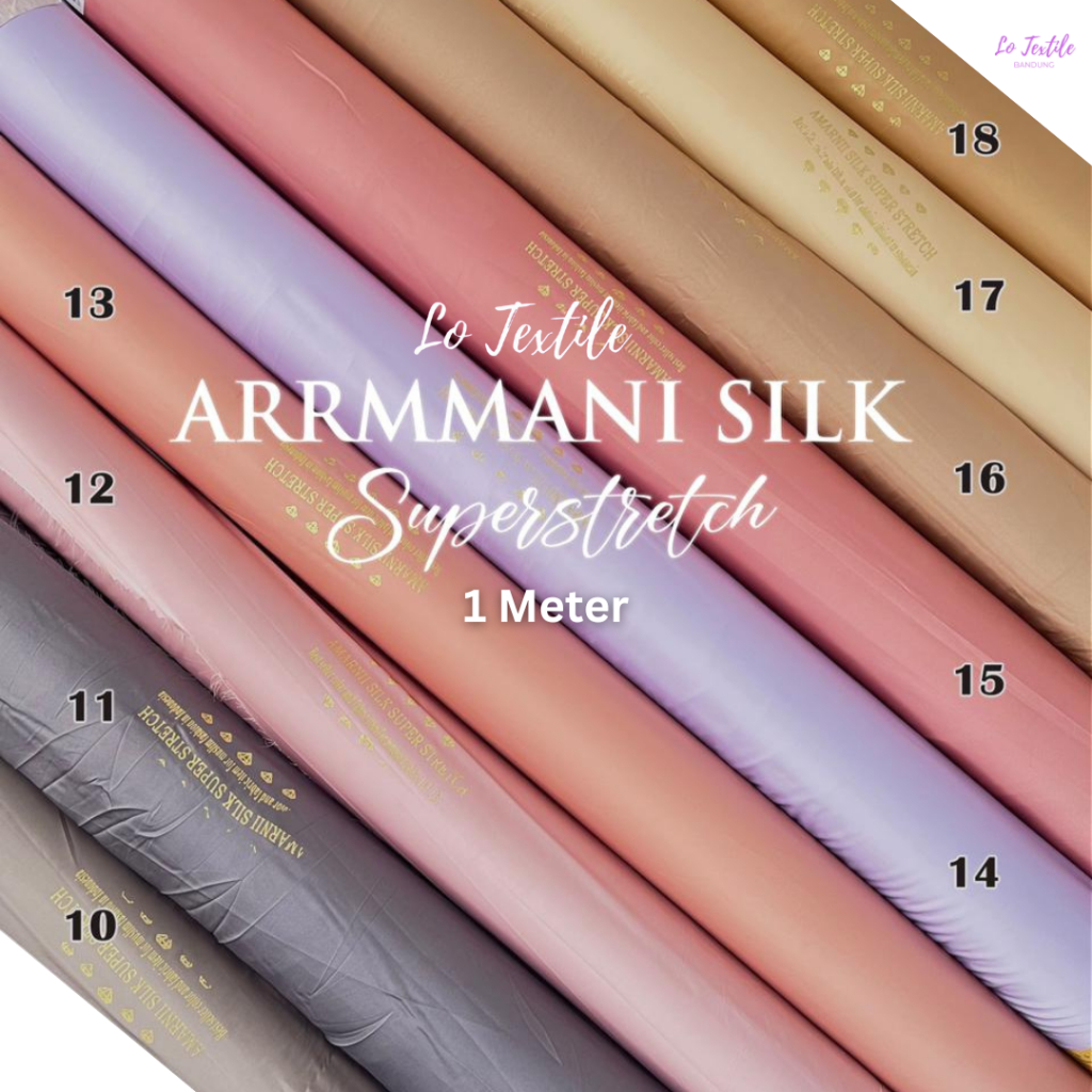 Kain Armani Silk Premium 1 Meter - Bahan Kain Armany Silk Satin Super Meteran Dress Pengantin Bridesmaid Gamis Mukena Multi Guna