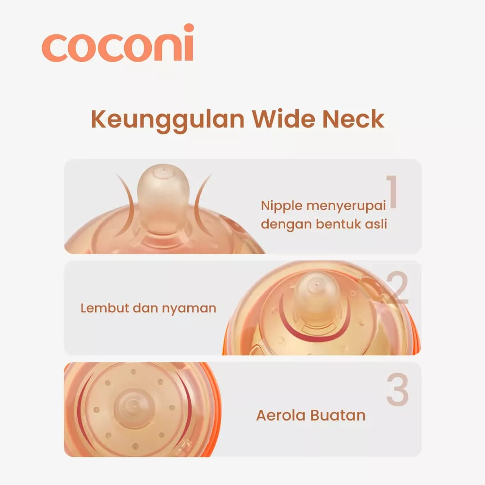 Coconi Ultra Wide Neck Baby silicone Bottle - Botol Silikon Bayi