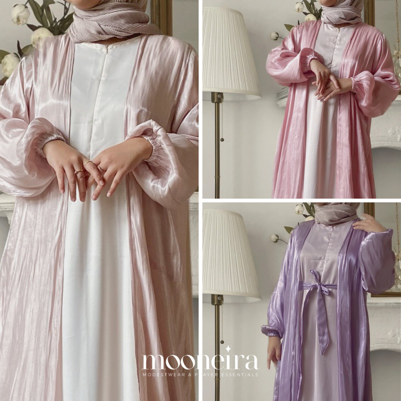JUMEIRAH Outer Shimmer Abaya Set (MAXI ANTI NGATUNG) / Outer Kondangan Shimmer & Inner Satin BUSUI F