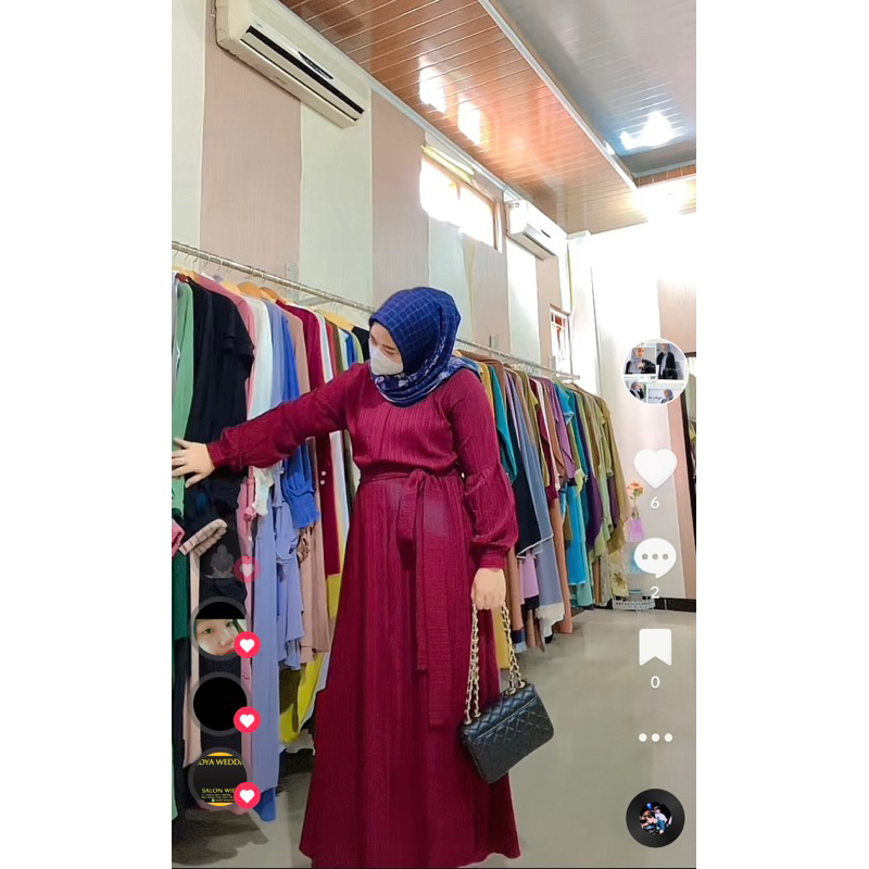 Syahira abaya polos ziper depan Lady crush