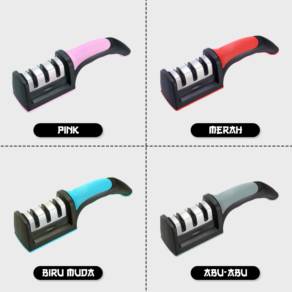 LuxuryParty JS-175/ALAT PENGASAH PISAU GUNTING 3 KEPALA ASAHAN - TRIPLE HEAD KNIFE SHARPENER