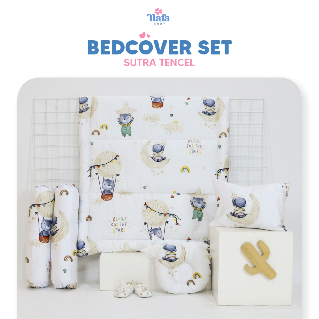 NAFA BABY - Bedcover Bayi Set Bantal Guling Sutra Tencel