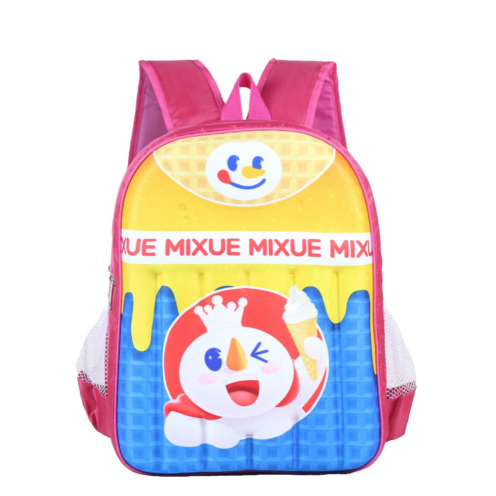 Tas Ransel Anak Mixue TK SD 3D Emboss MIXUE Es Krim Terbaru Model Impor Bahan Kuat Awet Kapasitas Besar Muat Banyak backapck Impor Anak TK PAUD Timbul Tebal