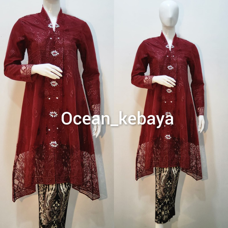 kebaya kartini moderen waka payet motif candi