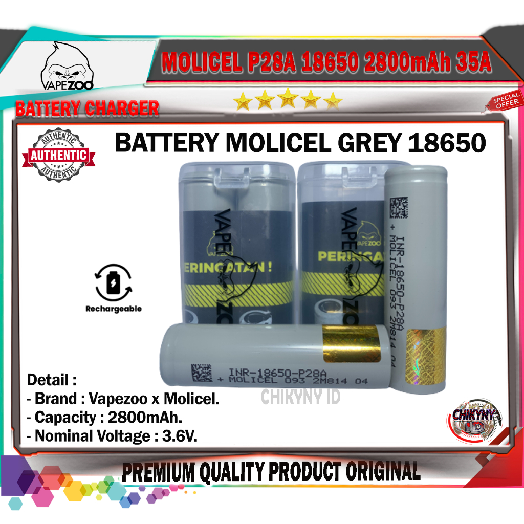 MOLICEL 18650 P28A 2800MAH 35A BATTERY ZOOTECH