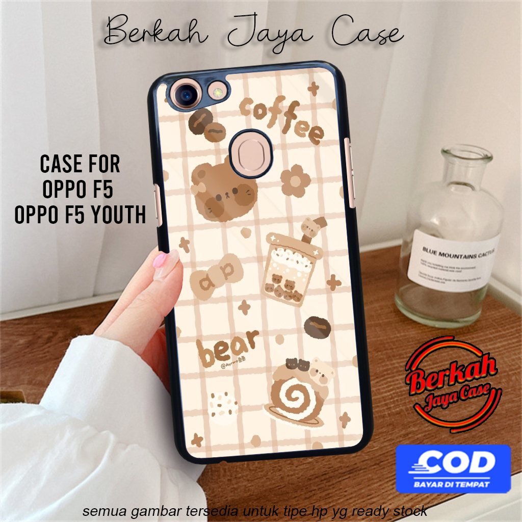 Berkah Case Oppo F5 Oppo F5 Youth Pelindung Hp Motif BEAR02 Case Lucu Casing Hp Keren Case Hardcase 