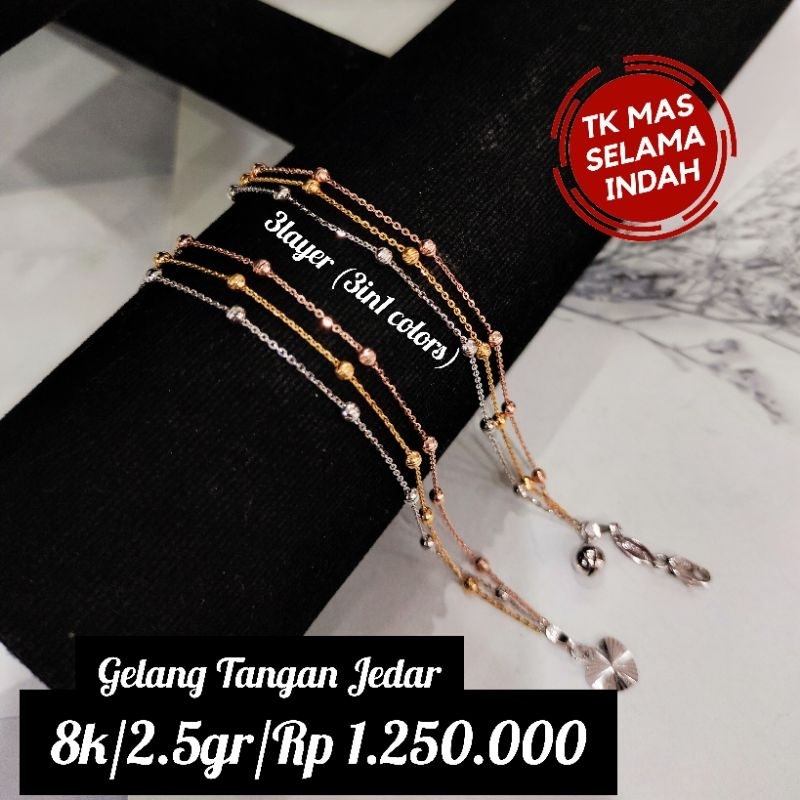Gelang Tangan Jedar 3 warna 8k/375