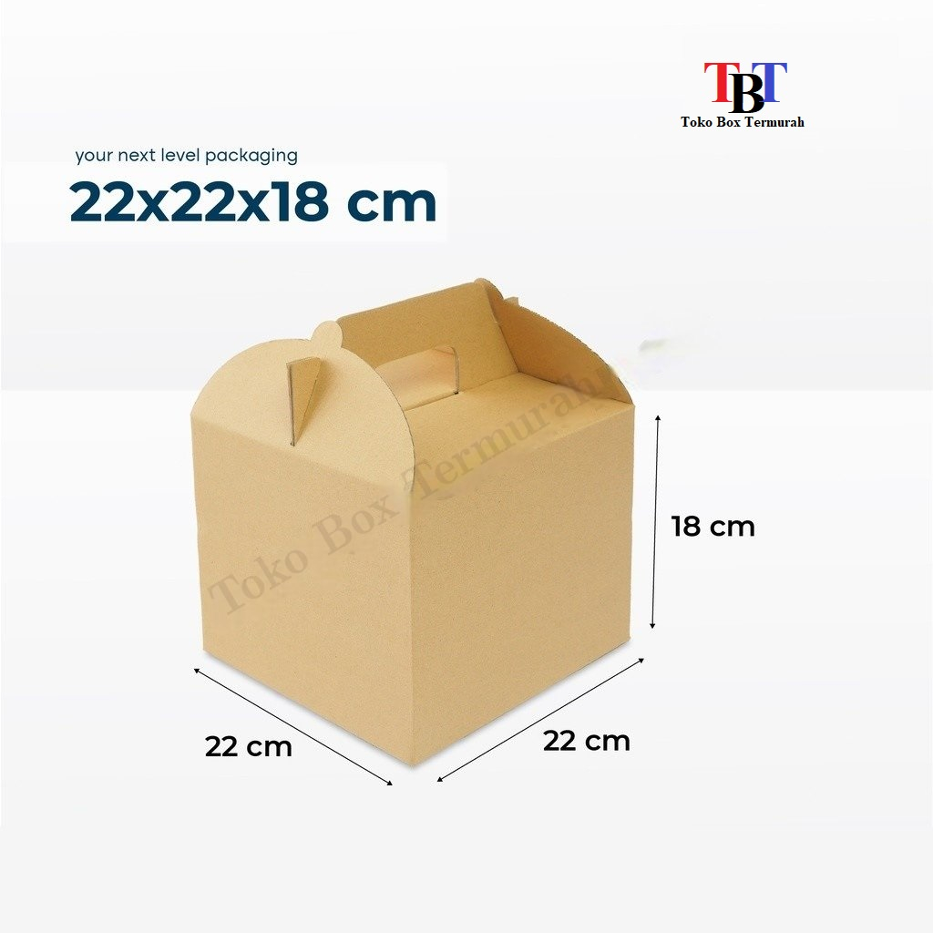 

Box Jinjing 22x22x18 cm (maya) Tenteng/Handle/Kardus/karton/Polos/buah/hampers
