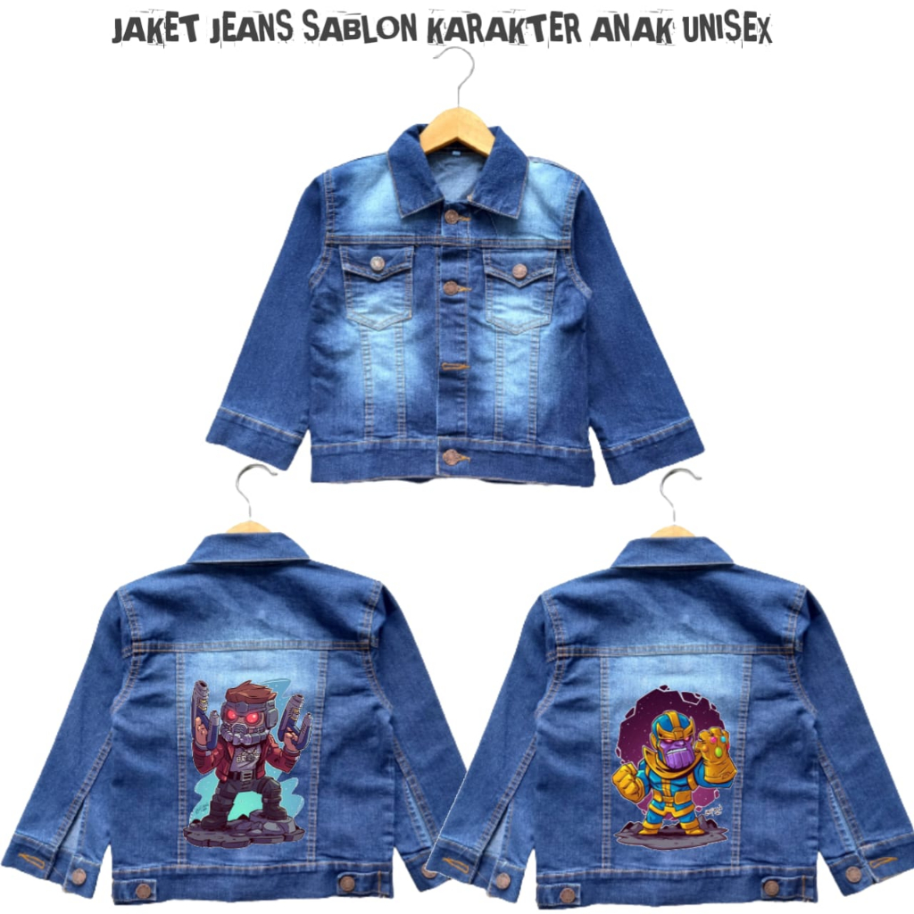 JAKET SABLON KARAKTER ANAK 1-12 TAHUN