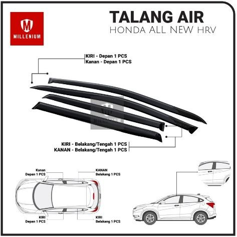 TALANG AIR PINTU MOBIL HONDA HRV 2014 - 2021 MODEL SLIM