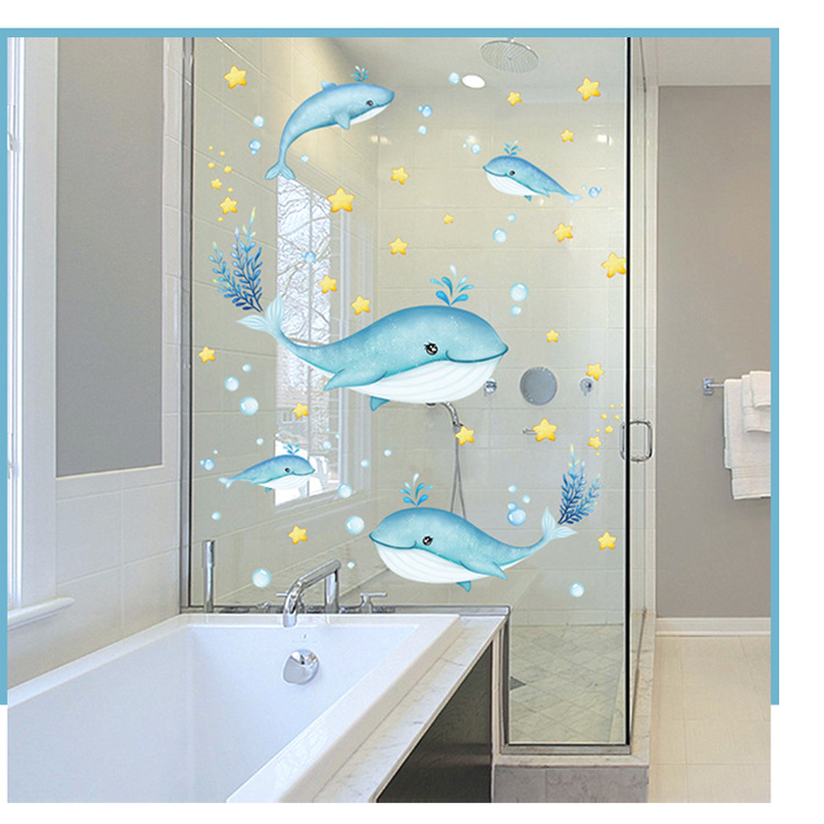 WALLSTICKER WALL STICKER STIKER WALLPAPER SETIKER IKAN HIASAN DINDING IKAN DEKORASI RUMAH KERAMIK KRAMIK KAMAR MANDI TEMBOK PINTU KACA JENDELA MINIMALIS IKAN LUMBA LUMBA PAUS LUCU DEKOR KAMAR MANDI ANAK ANAK LUCU KEKINIAN @banyak