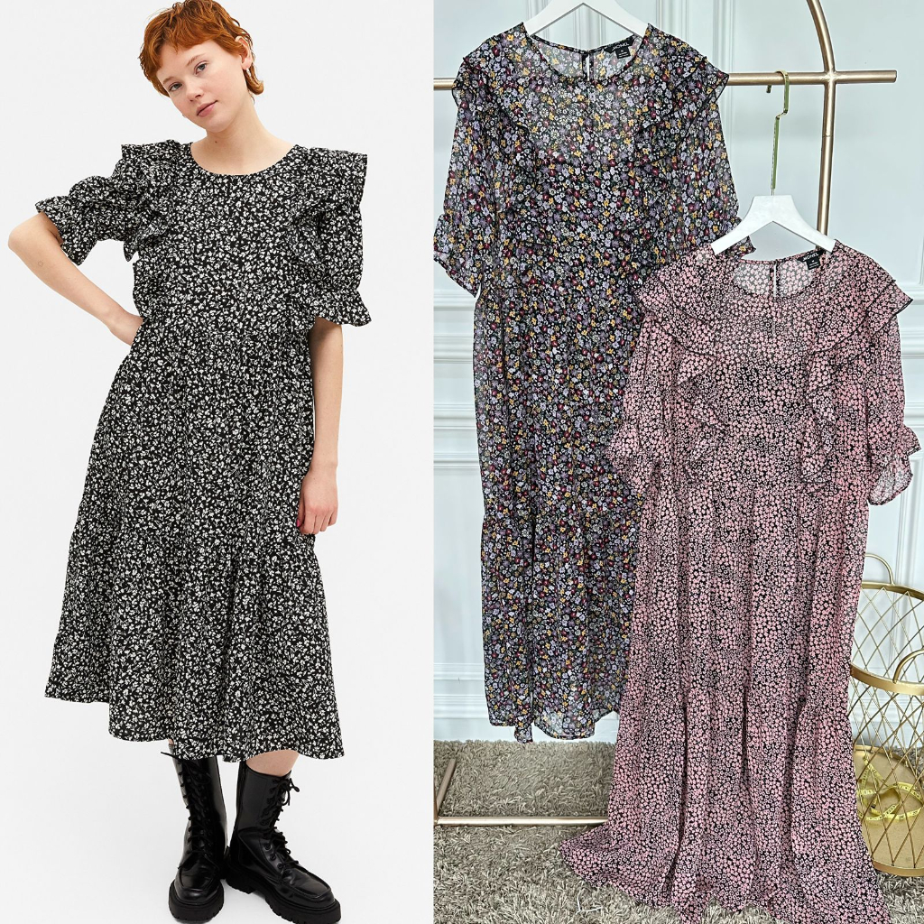 Mnk cotton flora shirt dress