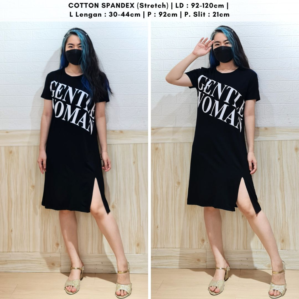 4838 gentle cotton spandex everyday midi dress slit