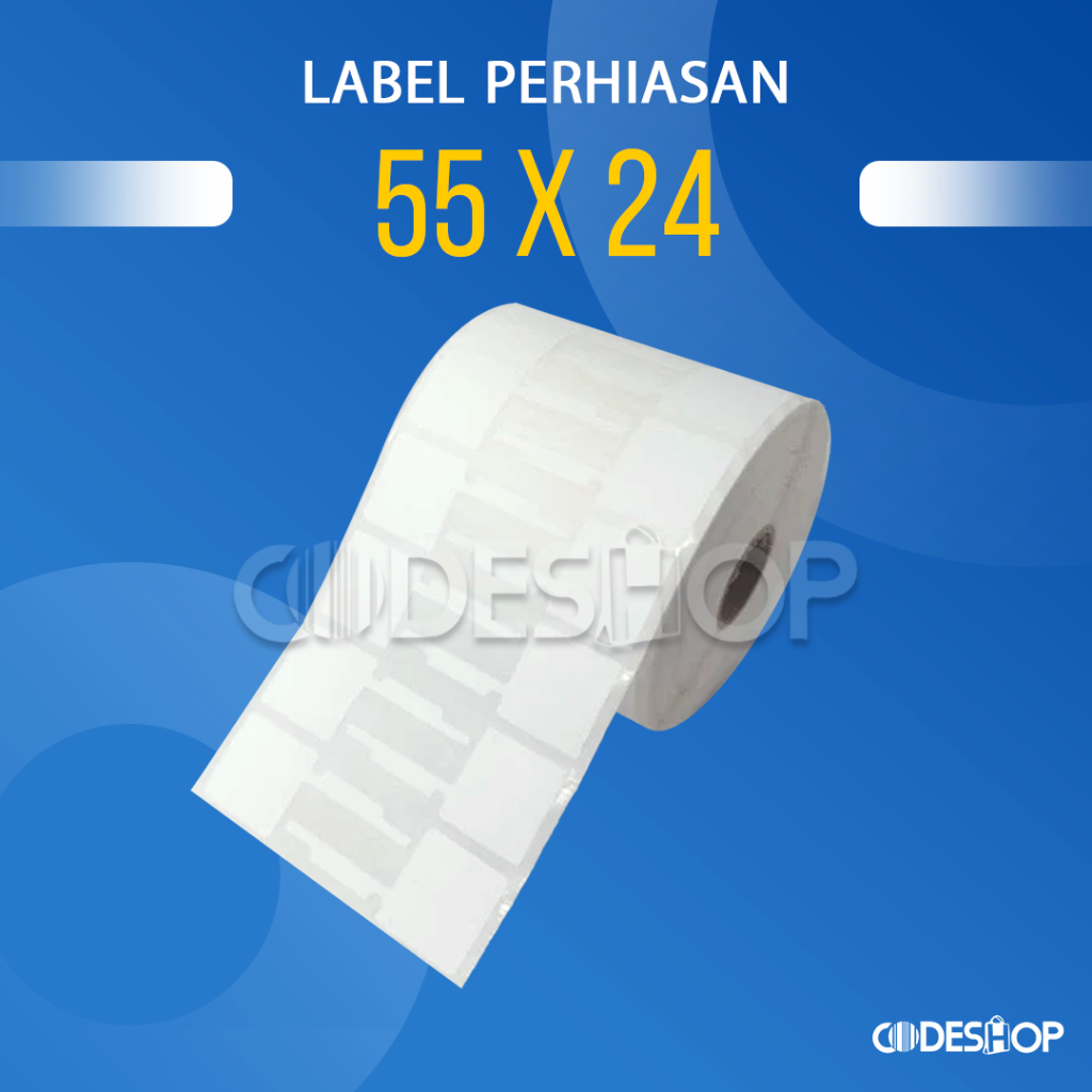 Label Stiker Barcode YUPO 55x24 mm Jewellery Perhiasan 2 Line 55x24mm