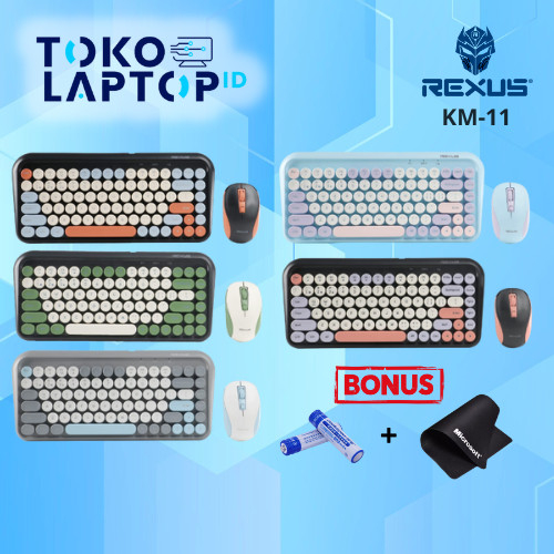 Rexus KM11 / KM-11 Wireless Combo Keyboard and Mouse Retro