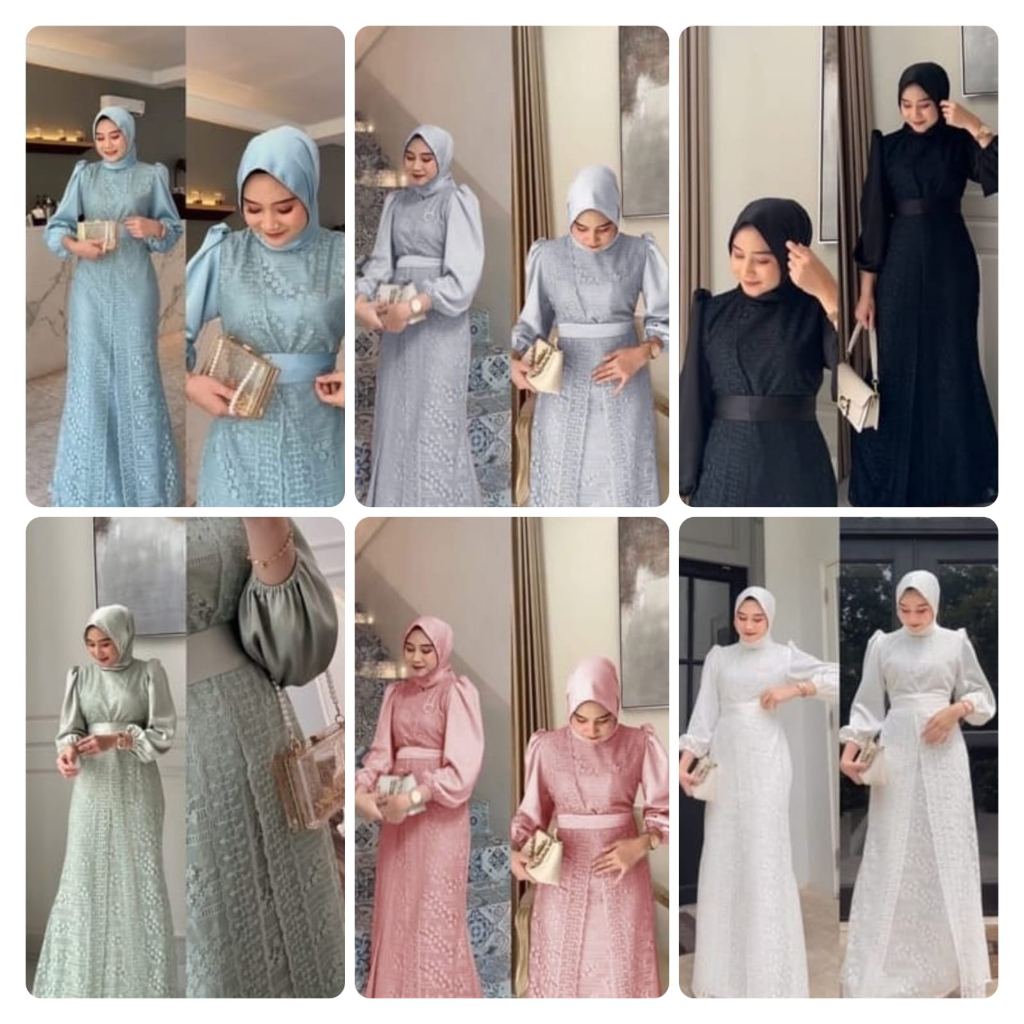 REALPIC DRESS AURORA VIXEN 3 UKURAN M L XL FASHION PAKAIAN WANITA GAMIS MAXY MAXI MR BAHAN BRUKAT MALIKA ADA VIDEO REAL PRODUK