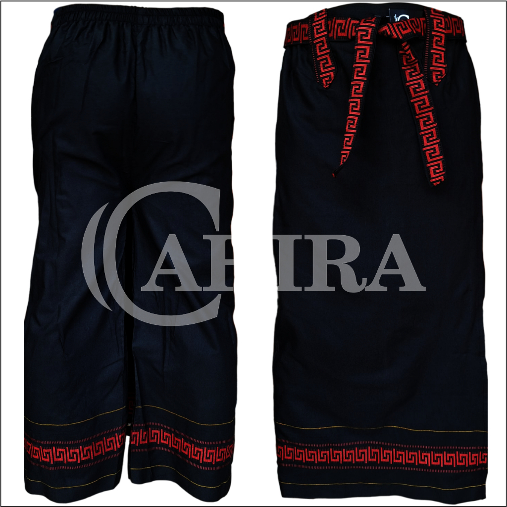 SARUNG CELANA DEWASA PRAKTIS HITAM SERIES CELANA SARUNG MOTIF LIST EMAS