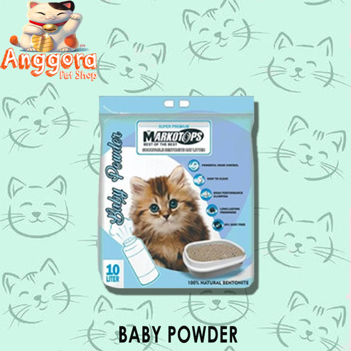 Pasir kucing gumpal wangi MARKOTOPS 10L ( EKSPEDISI )