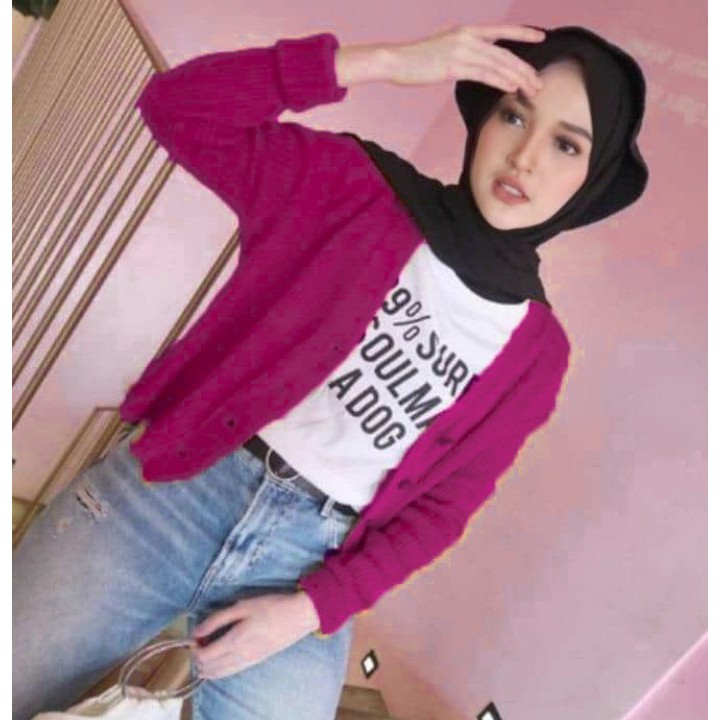 TokoMilkan - Cardigan Wanita Dewasa Willy Cardy Bahan Rajut