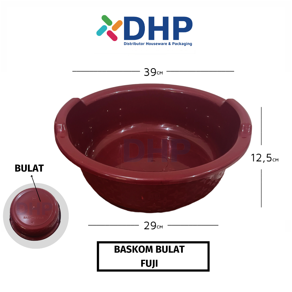 Baskom Bulat FUJI (D=39 CM) Murah Besar Jumbo Plastik Serbaguna Wadah Cucian Warna Tebal