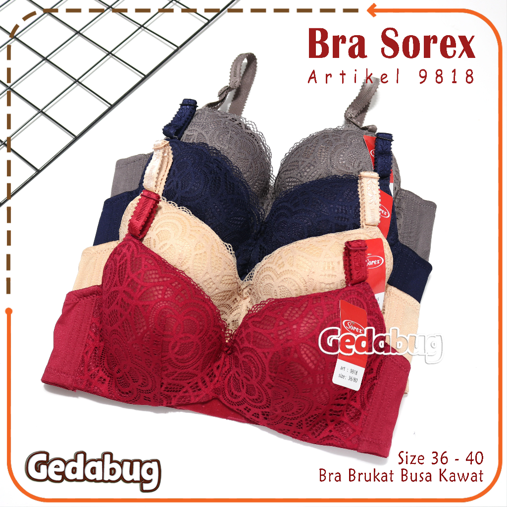 Bra BH Sorex 9818 Brukat Erina | Bra wanita dewasa Elegant + Cantik | Gedabug