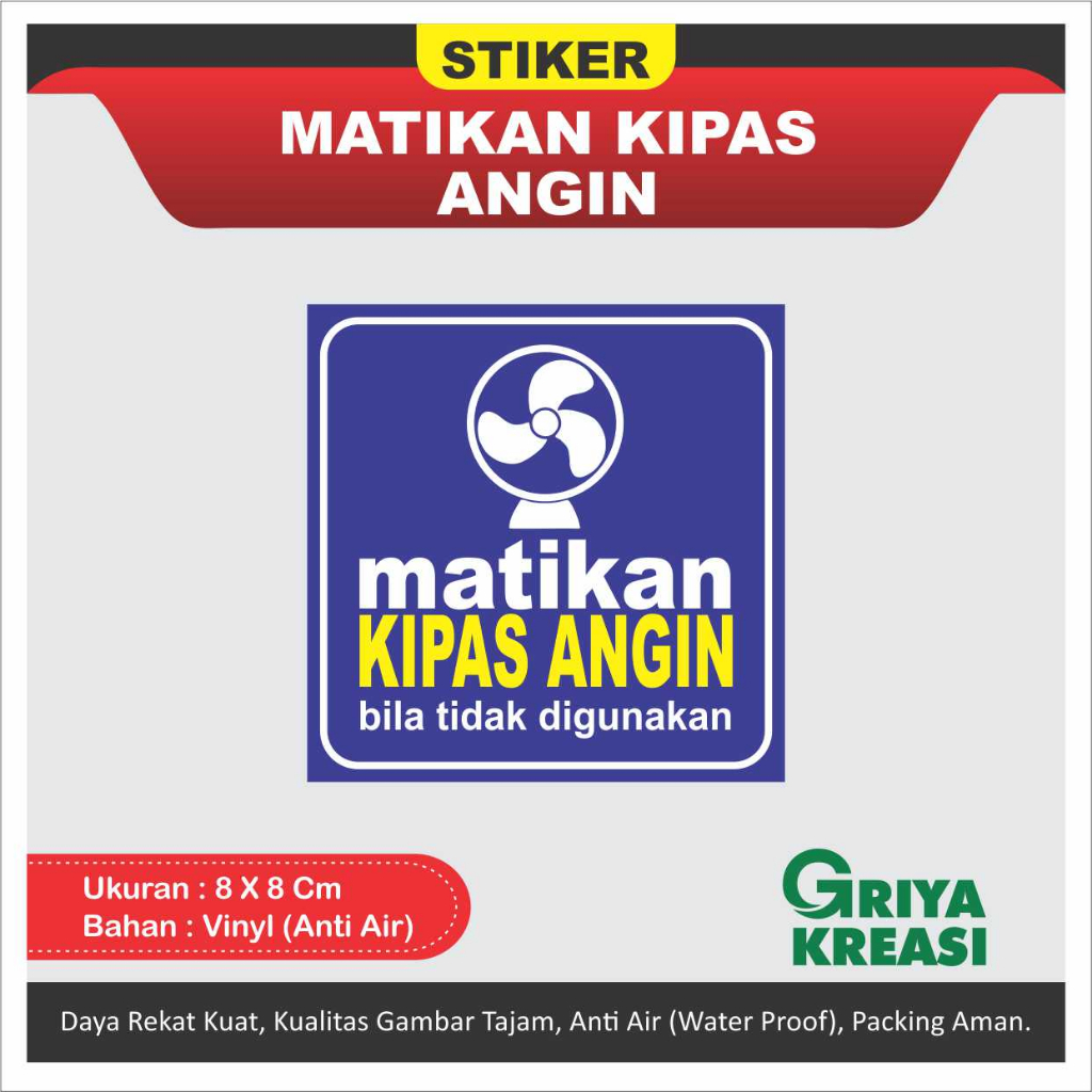 

STIKER MATIKAN KIPAS ANGIN ANTI AIR