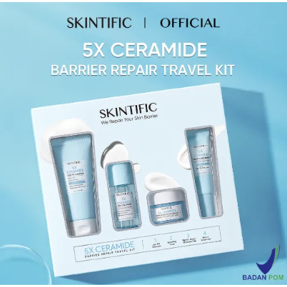 [READY] SKINTIFIC 5X Ceramide Travel Kit Skincare Paket Moisturizer + Cleanser + Soothing toner + Serum Sunscreen