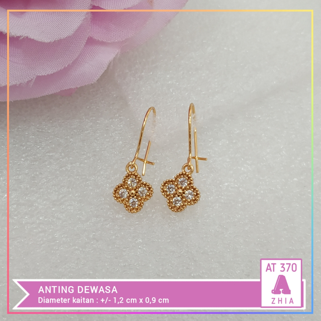 Anting xuping anting dewasa kait mata bunga perhiasan lapis emas gold AT 370