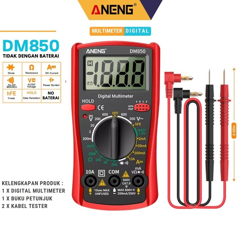 Multimeter Digital ANENG DM850 Data Hold Portable Amperemeter Voltmeter Ohmmeter 4000 counts