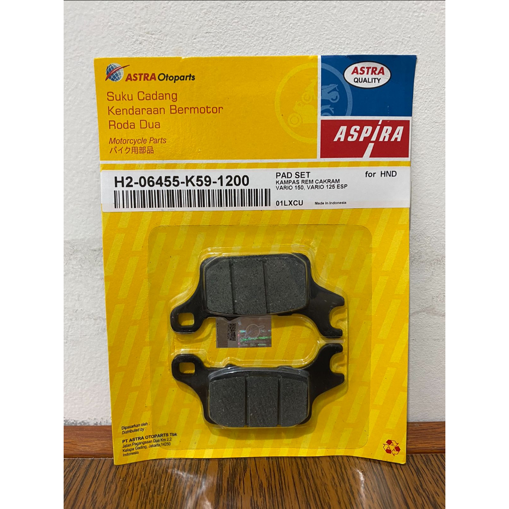 Kampas Rem Cakram Discpad Depan Vario 125 eSP Genio Vario 160 Aspira