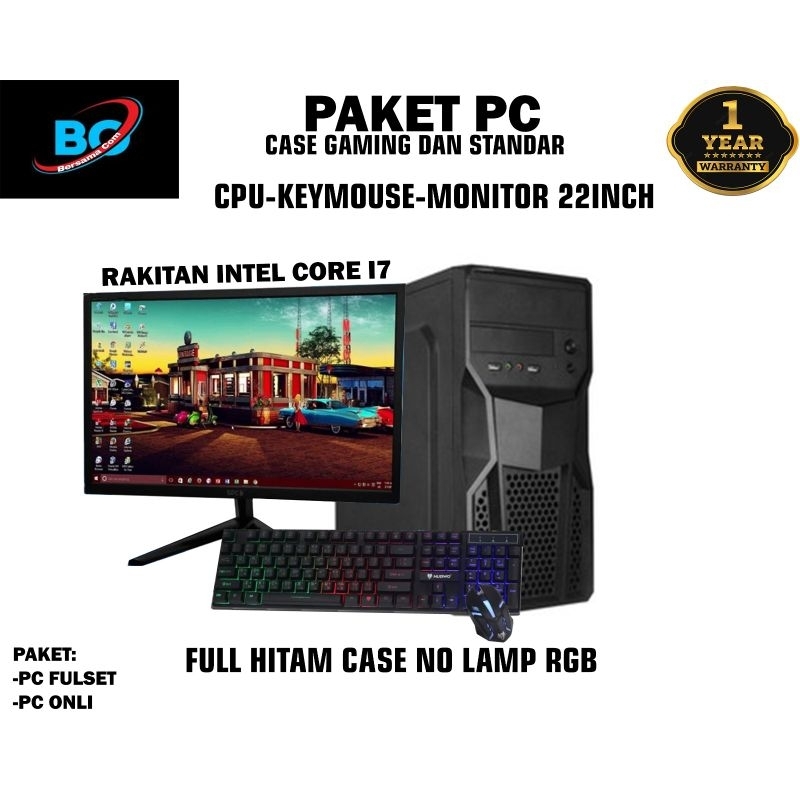 PC Gaming Live Streaming i7 Ram 16 gb VS Vga GT 730 4 gb Monitor 22 in FULL SETT new