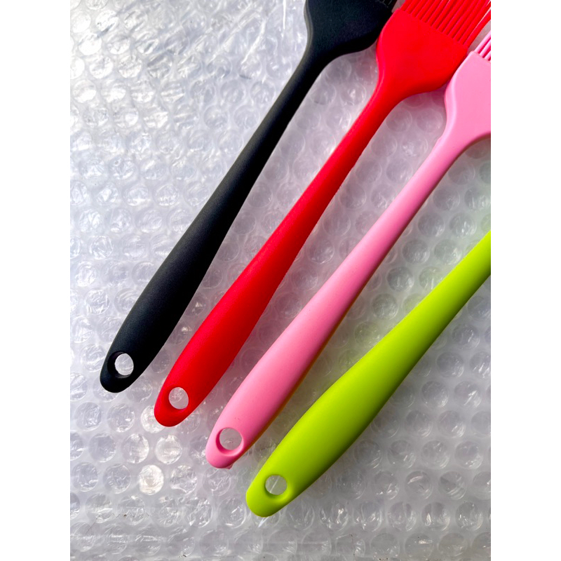 KUAS DAN SPATULA WARNA FULL SILICON - SPATULA SILIKON MASAK TAHAN PANAS - KUAS MENTEGA BBQ FOOD GRADE