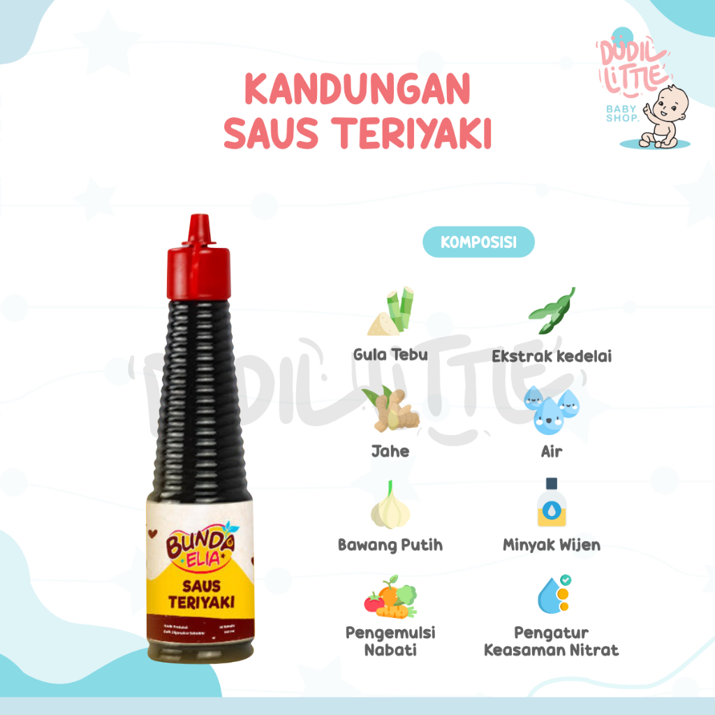 Bumbu Bunda Elia Saus Teriyaki Non MSG Non Pengawet / Bumbu MPASI / Bumbu Anak Non MSG / Saos Teriyaki Non MSG Non Pengawet