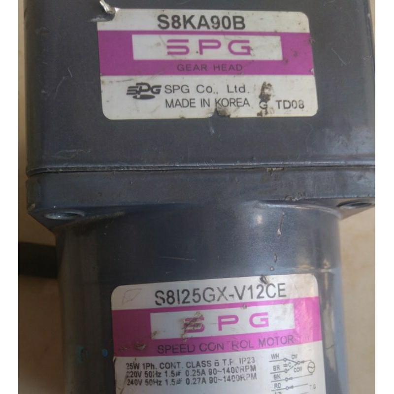 Ac Motor Gearbox S.P.G 220V Ratio 1:90 15Rpm