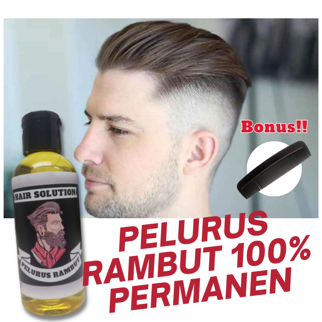[BEST SELLER] Pelurus Rambut Permanen Pria Tanpa Catok 100% Herbal Hair Solution Original 60ml