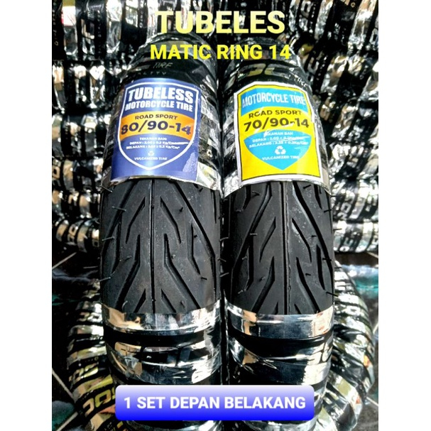 TERMURAH - 1 SET [ SEPASANG ] Ban Luar Motor Tubles Tubeless Tubeles Matic Metik Ring 14 motor Mio S