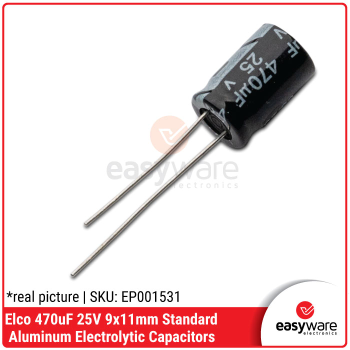 Elco 470uf 25v Kapasitor Elco 470uf 25 volt Capacitor Radial