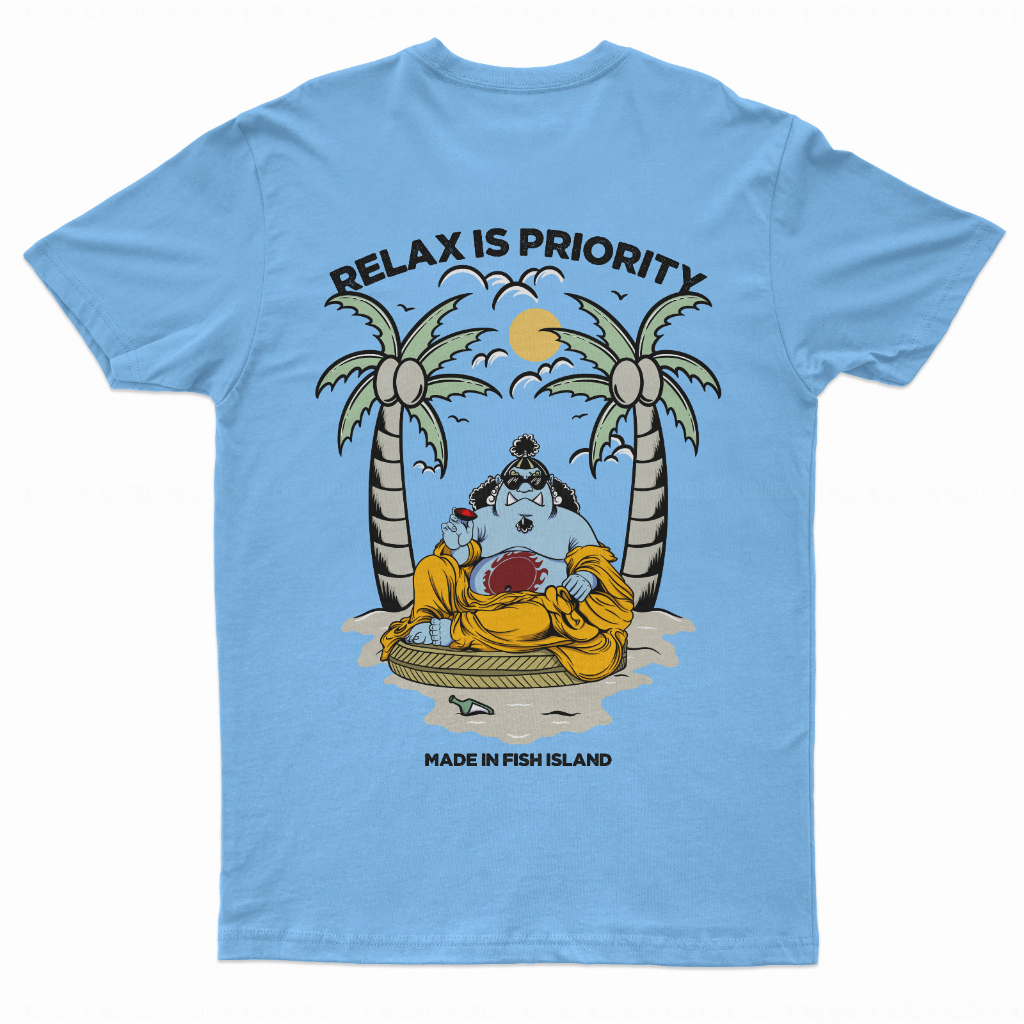 TORIZU Tshirt Jinbei Relax Is Priority Anime Manga One Piece Premium Unisex