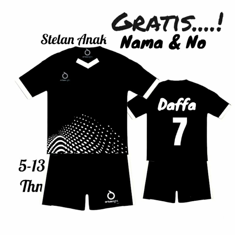 Gratis Sablon Nama Stelan Baju Olahrga Kaos Bola Futsal Anak Laki/Perempuan Usia 5-13 Tahun  Jersey Volli Baju Badminton Sd/Smp Terbaru Sudah Termasuk Nama